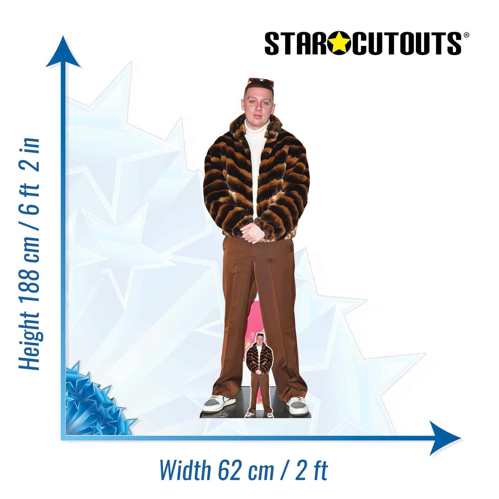 CS1257 Aitch Cardboard Cut Out Height 188cm
