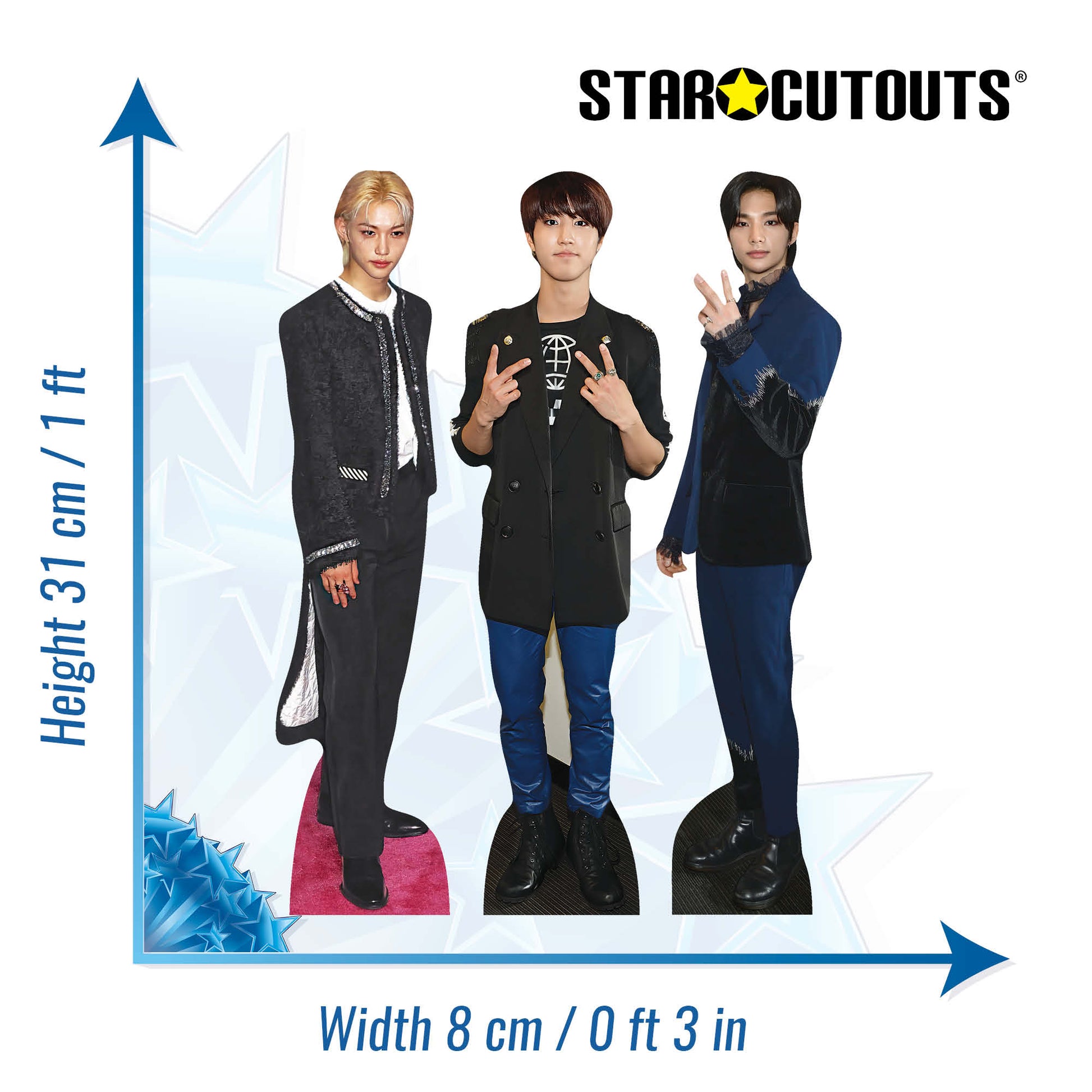 CS1270 Felix Han Hyunjin Stary Kids Trio Shelf Top Pack Cardboard Cut Out Height 31cm