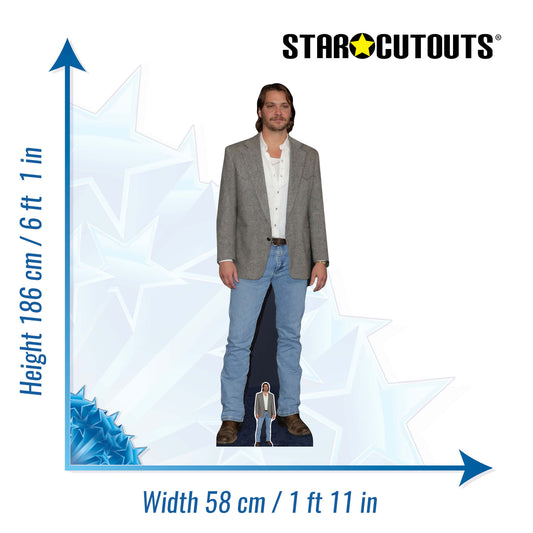 CS1272 Luke Grimes Grey Suit Jacket Cardboard Cutout Height 186cm
