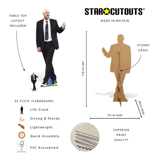 CS1285 Steve Clarke Football Manager Cardboard Cutout Height 179cm
