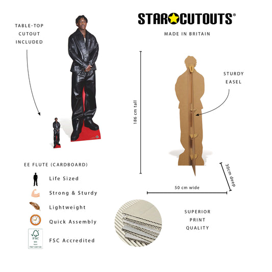 CS1286 Kobbie Mainoo Cardboard Cutout Height 186cm With Mini