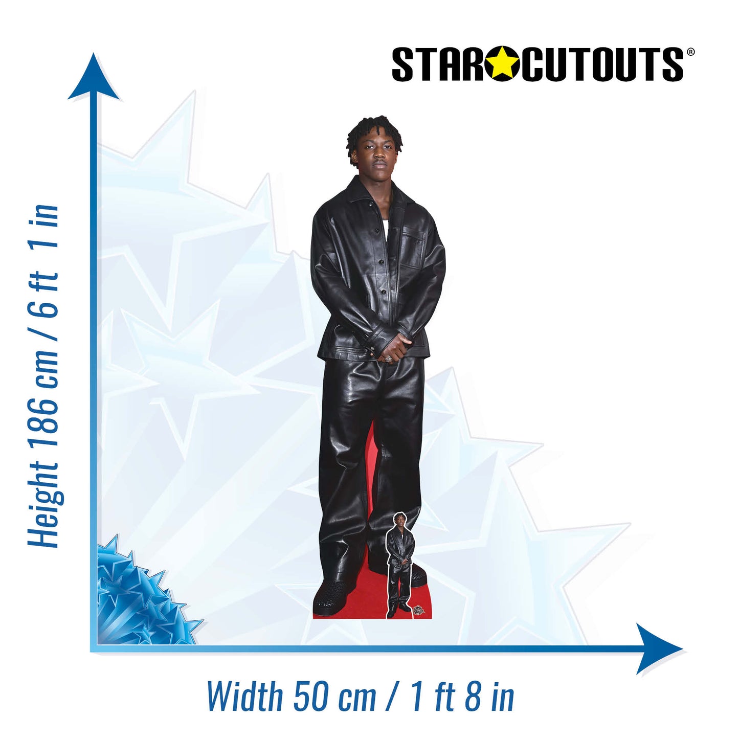 CS1286 Kobbie Mainoo Cardboard Cutout Height 186cm With Mini