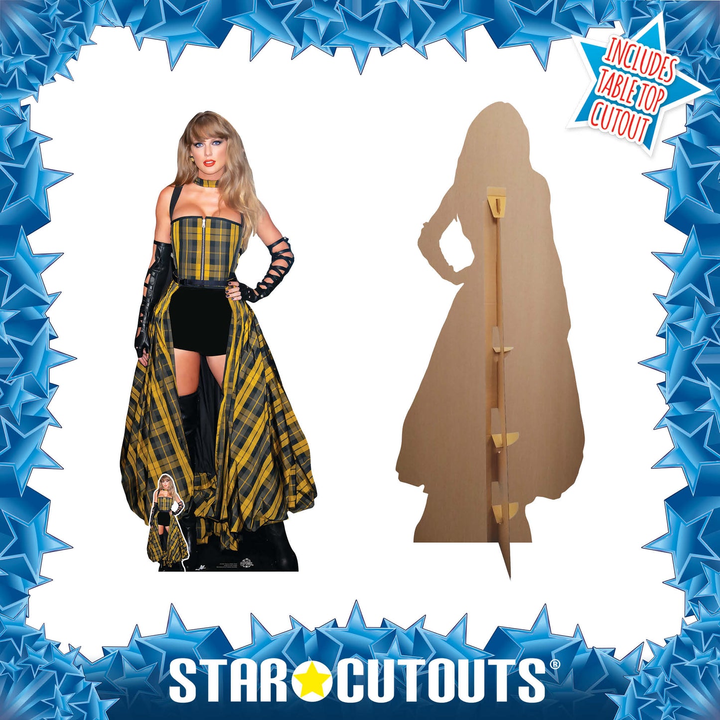CS1301 Singer Taylor in Tartan Dress Cardboard Cutout Height 178cm
