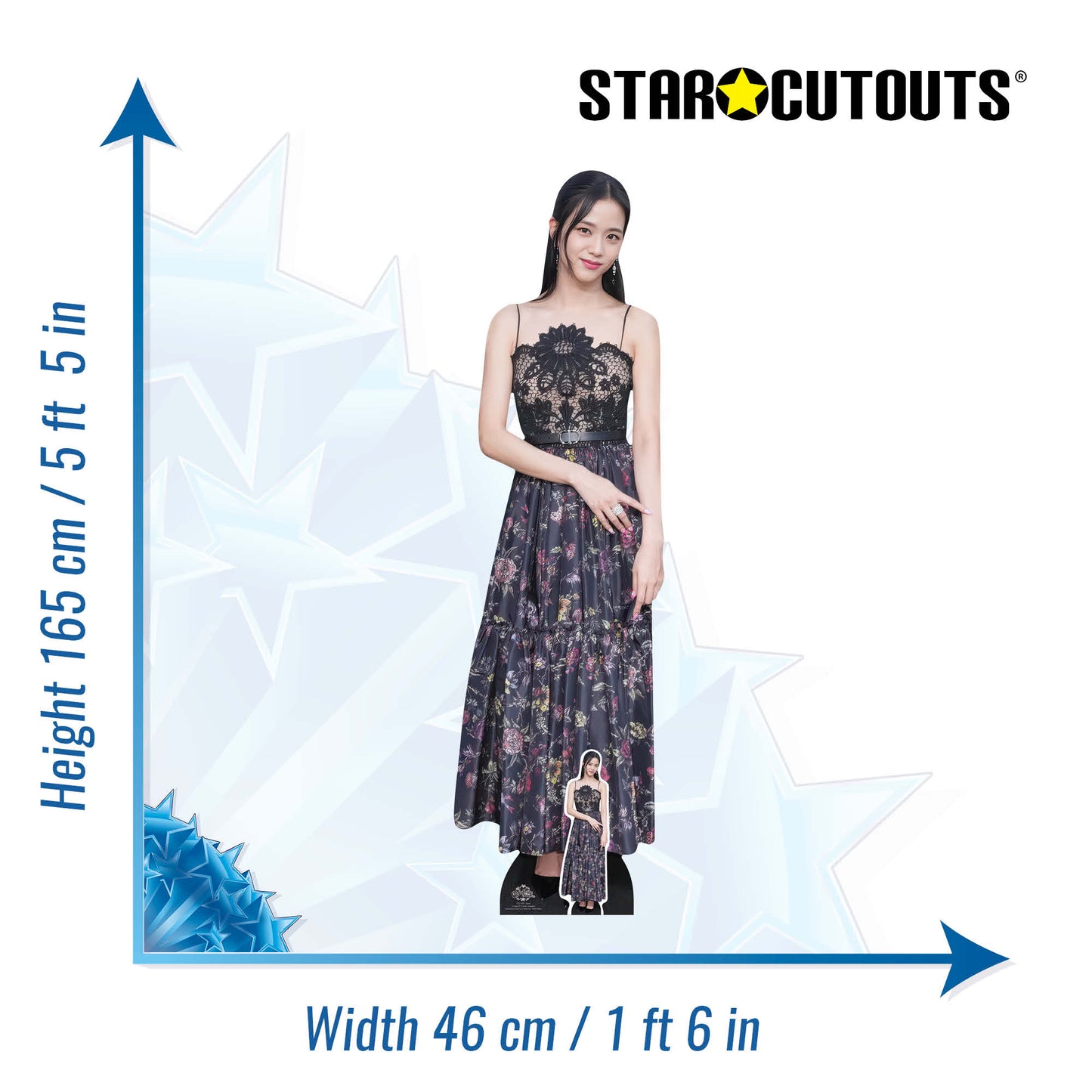 CS1345 Jisoo Black Pink Kpop Cardboard Cut Out Height 165cm