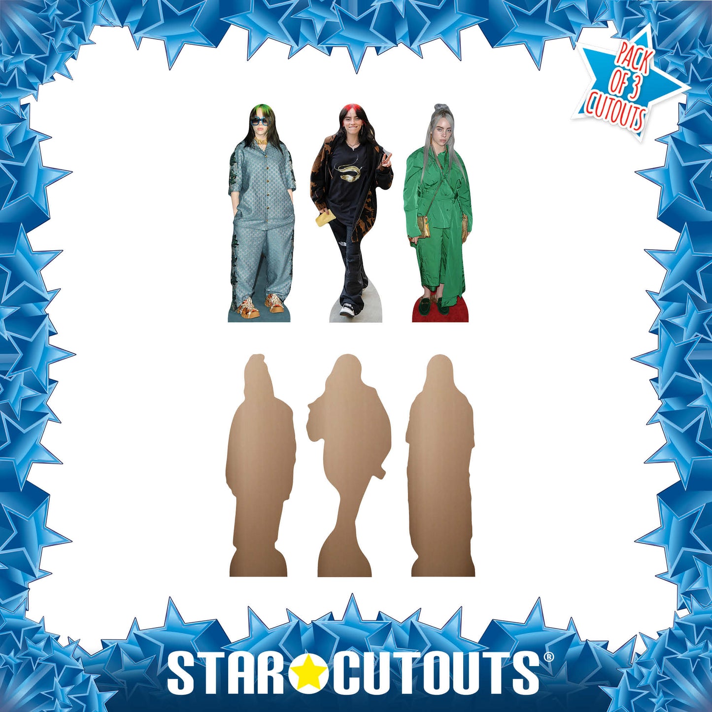 CS1395 Billie Eilish Shelf Top Pack Cardboard Cut Outs Height 31cm