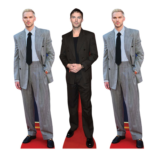 CS1397  Nicholas Hoult Trio Shelf Top Pack Cardboard Cutouts  Height 30cm