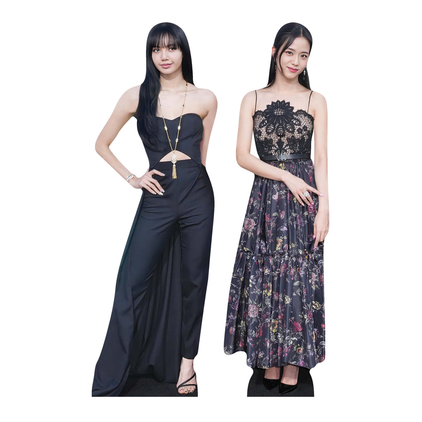 CS1400 Lisa Jisoo Black Pink Duo Shelf Top Pack Cardboard Cutouts Height 31cm