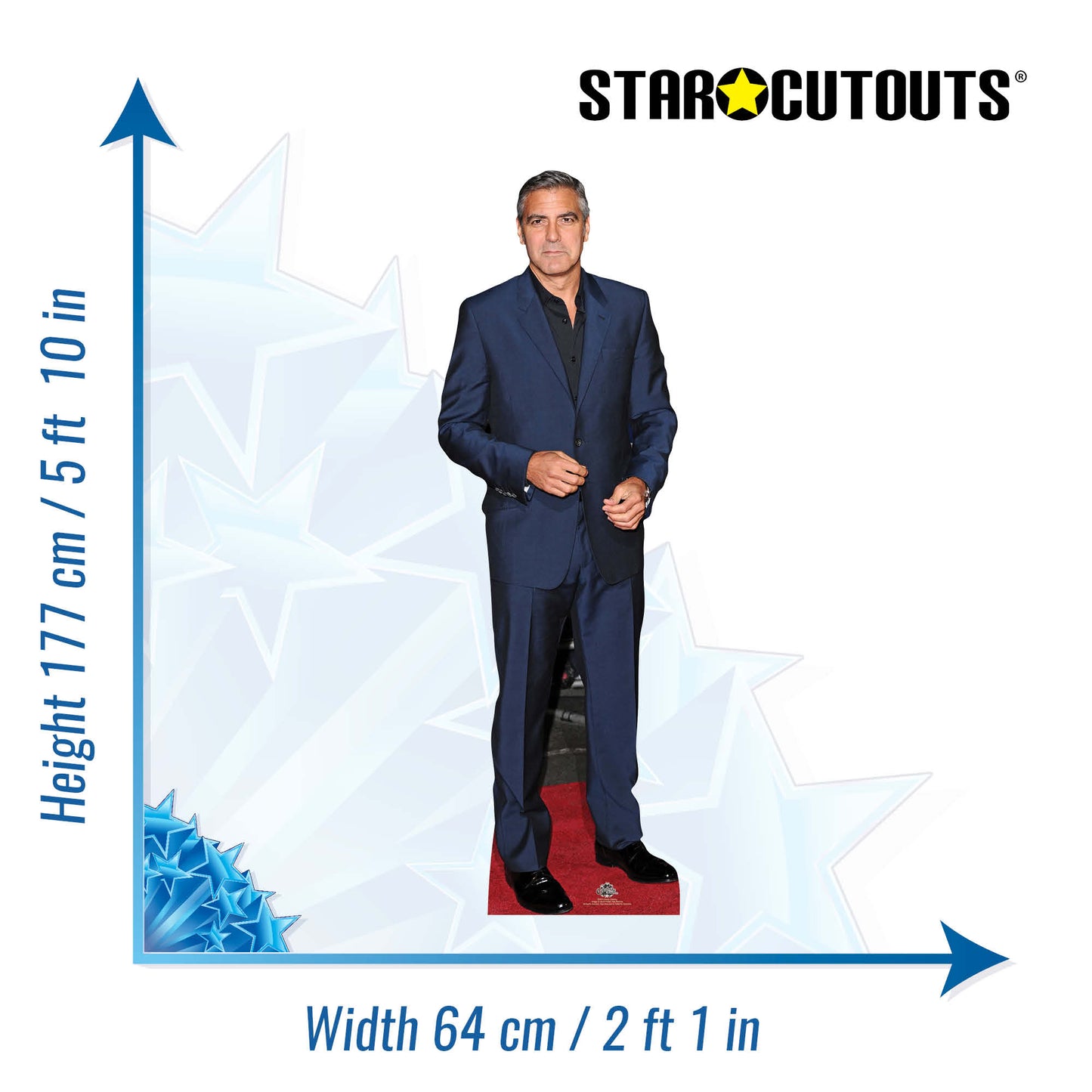 CS443 George Clooney Height 177cm Lifesize Cardboard Cut Out With Mini