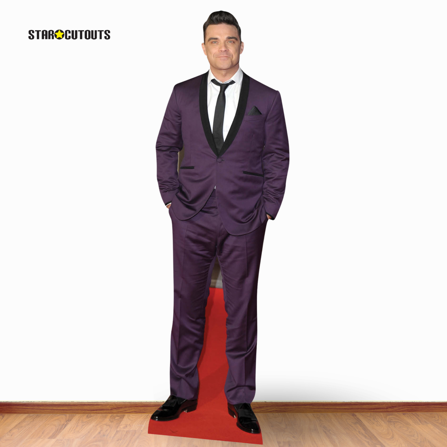 Robbie Williams Singing - Purple Suit Height 185cm Lifesize Cardboard Cutout