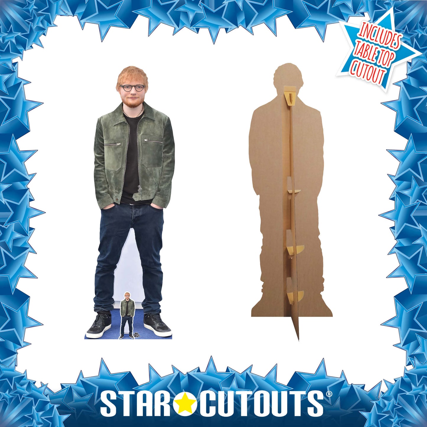 CS935 Ed Sheeran Green Jacket Height 174cm Lifesize Cardboard Cut Out With Mini