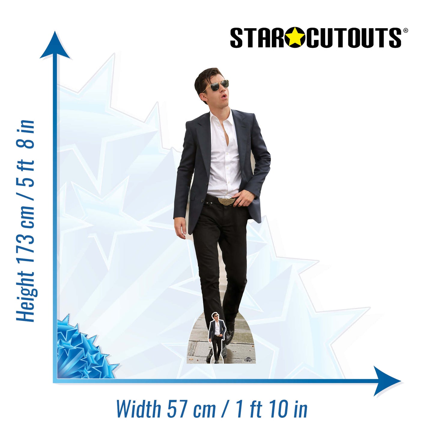 CS945 Alex Turner Height 173cm Lifesize Cardboard Cut Out With Mini - mycardboardcutout