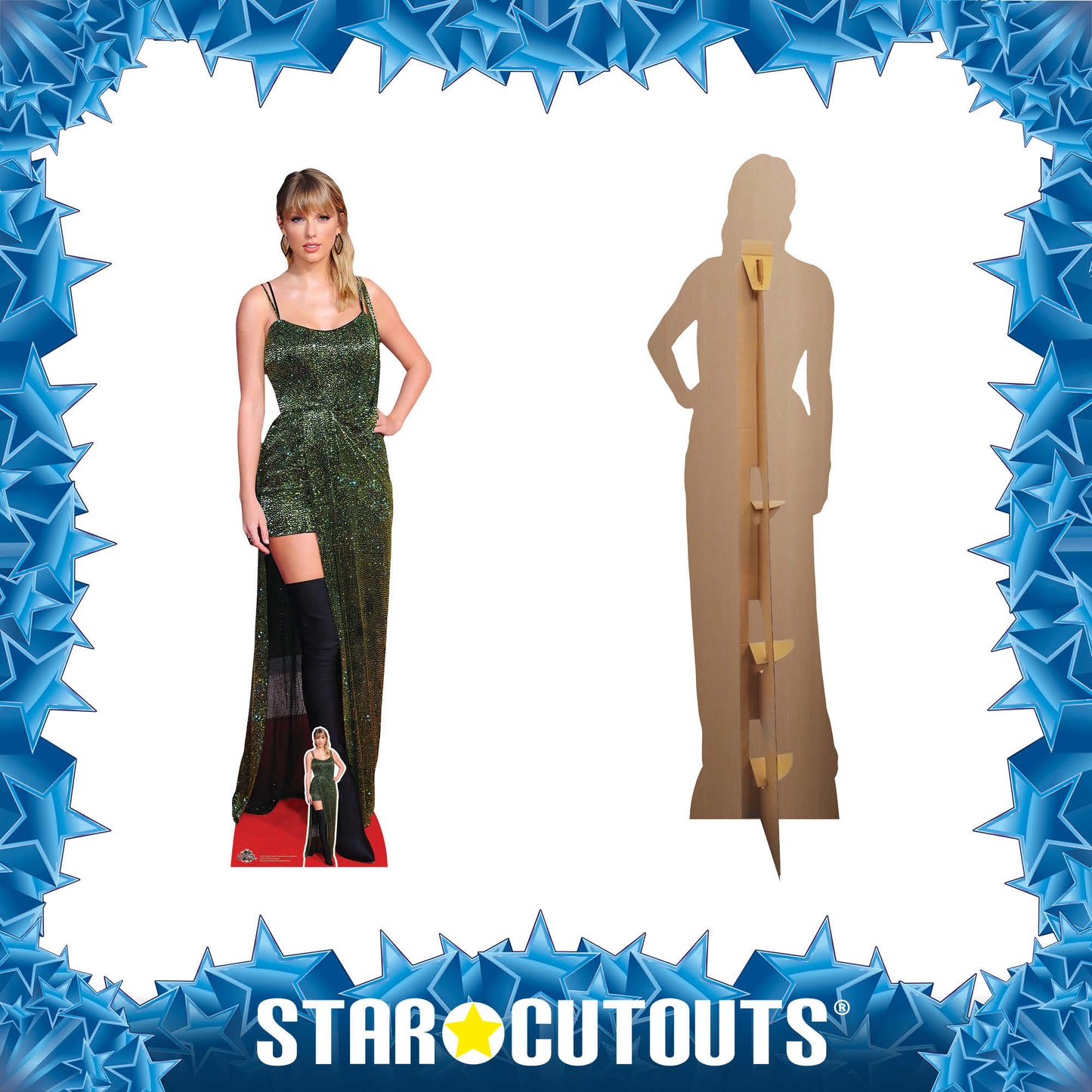 CS953 Taylor Long Green Dress Height 184cm - mycardboardcutout