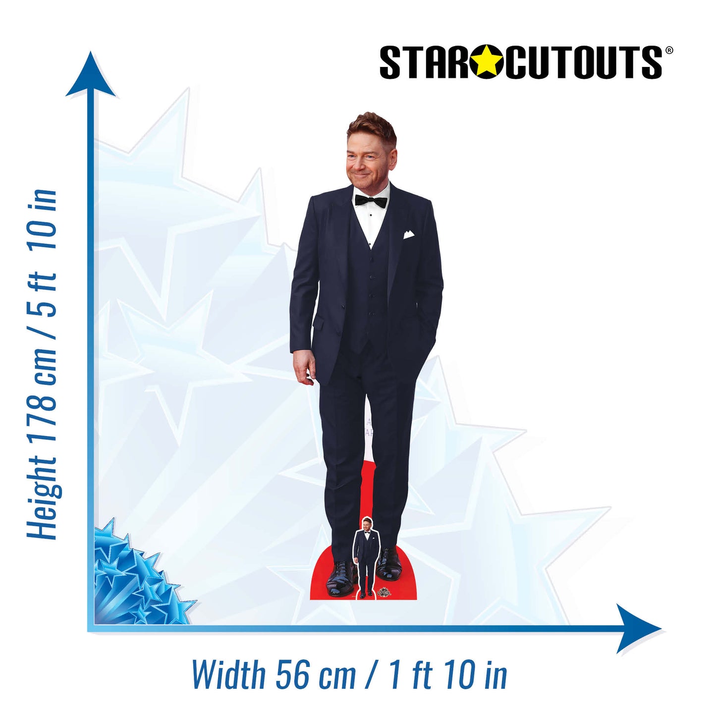 CS977 Kenneth Branagh Height 178cm Lifesize Cardboard Cut Out With Mini