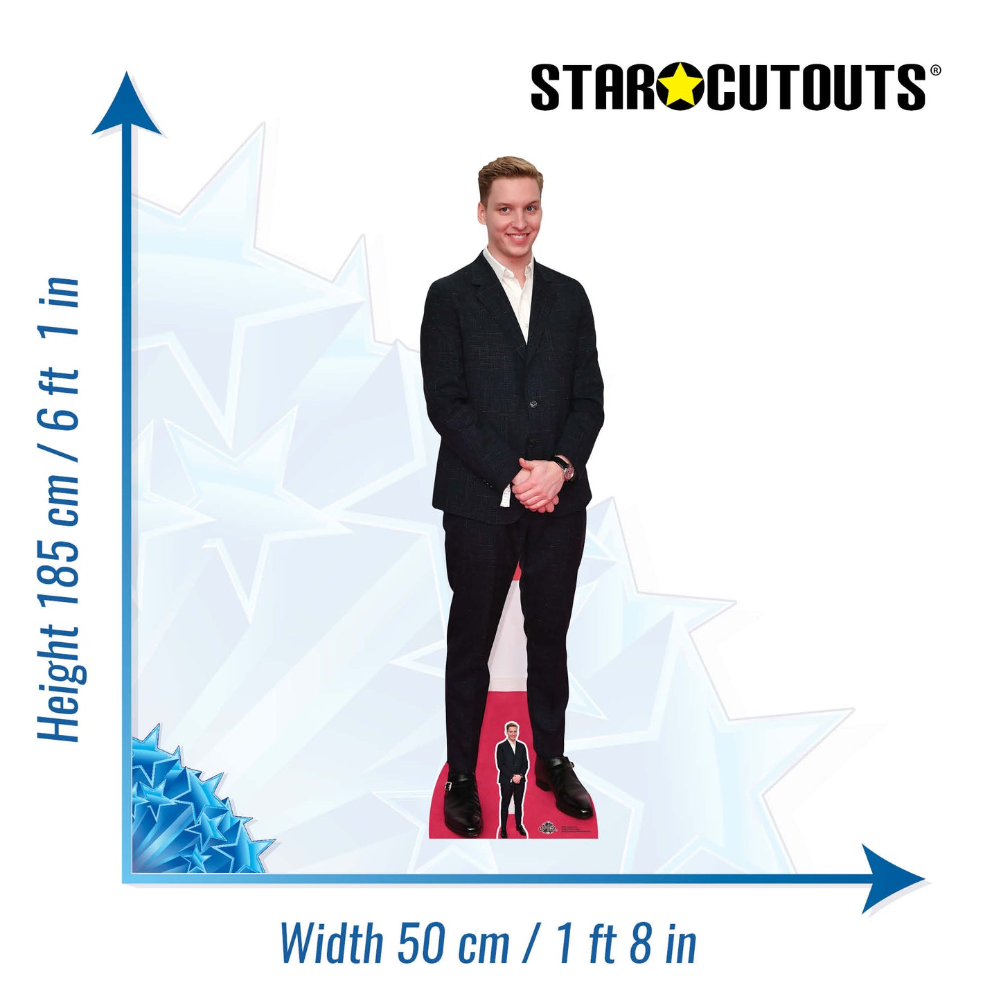 CS983 George Ezra Height 185cm Lifesize Cardboard Cut Out With Mini - mycardboardcutout