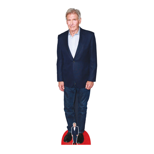 CS992 Harrison Ford Blue Suit Height 186cm Lifesize Cardboard Cut Out With Mini - mycardboardcutout