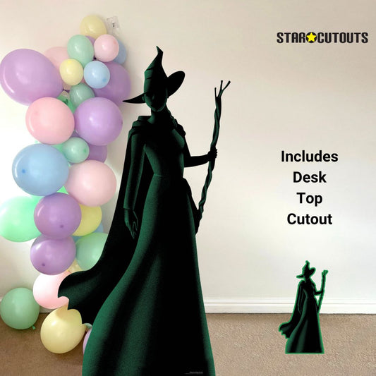 SC4653 Wicked Elphaba Witch Green & Black Silhouette Cardboard Cut Out Height 163cm