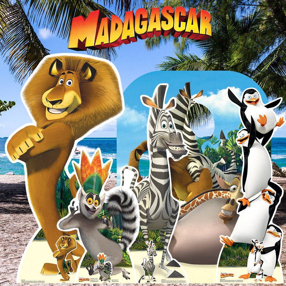 SC968 Marty (Madagascar) Cartoon Animated Zebra Cardboard Cut Out Height 154cm