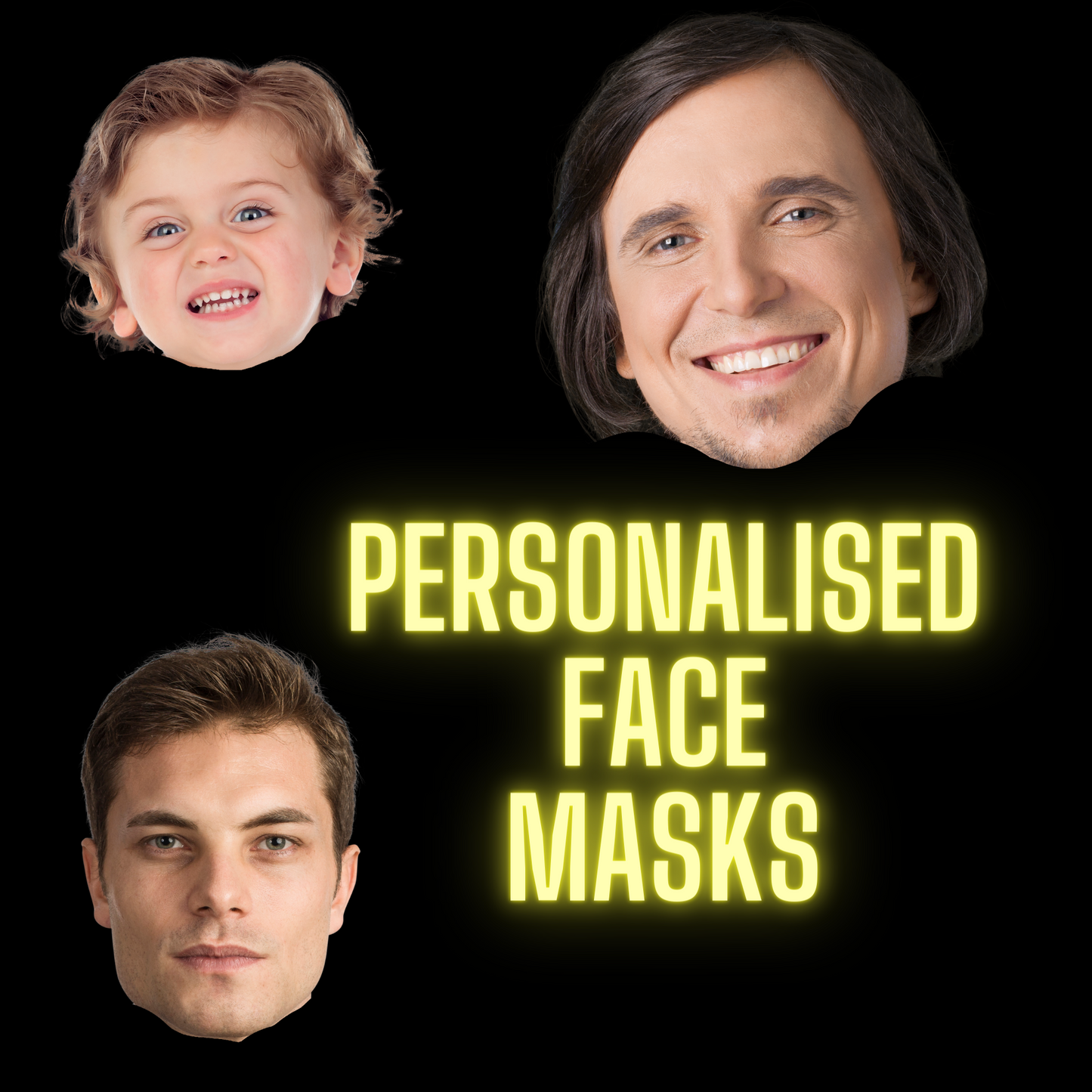 Personalised Cardboard Face Masks - Contains Minimum Order Qty 10