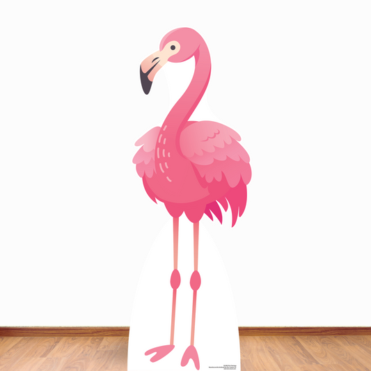 SC1401 Pink Flamingo Cardboard Cut Out Height 150cm