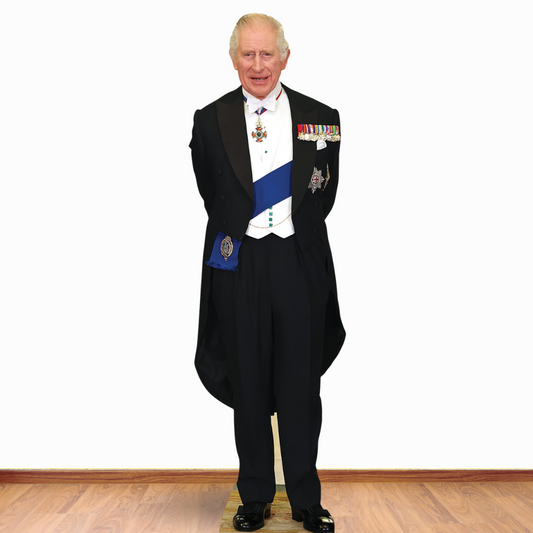 King Charles with Medals Cardboard Cutout