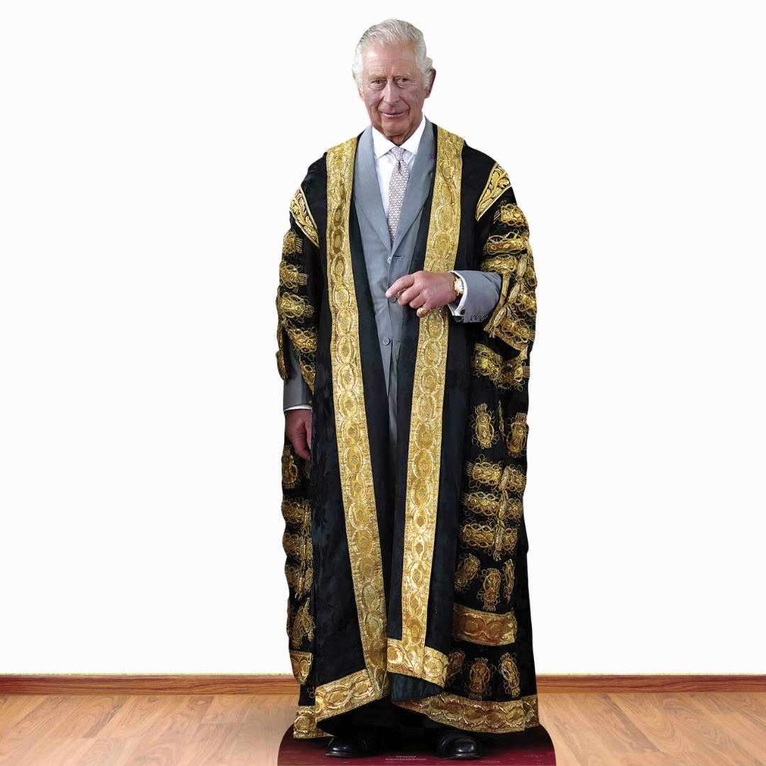 King Charles III Gold Cardboard Cutout - mycardboardcutout