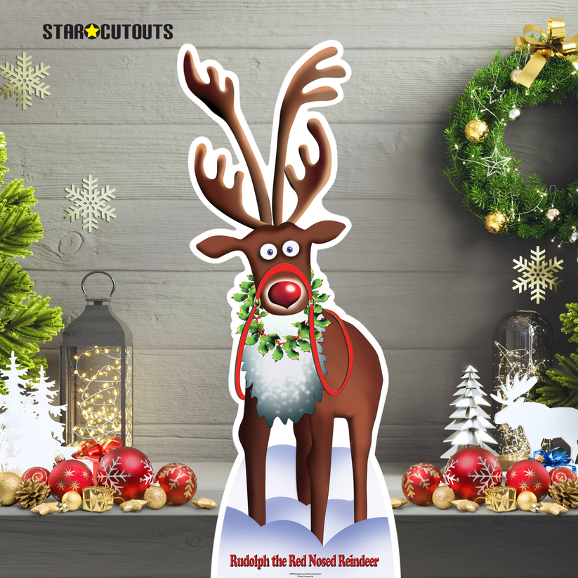Cardboard Rudolf Rudolph the Red Nosed Reindeer Cardboard Cutout Height 183cm ...