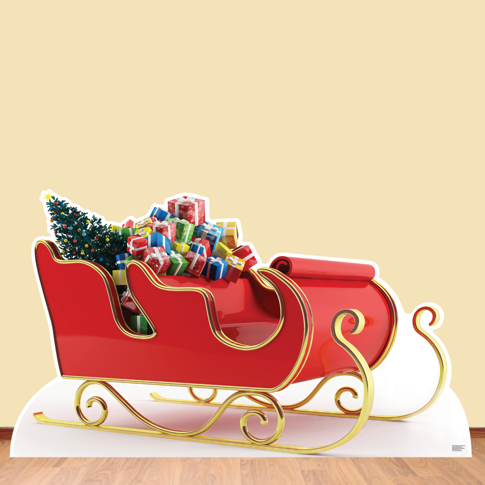 Christmas Santa Claus Father Christmas Sleigh with Presents Cardboard Cutout - mycardboardcutout