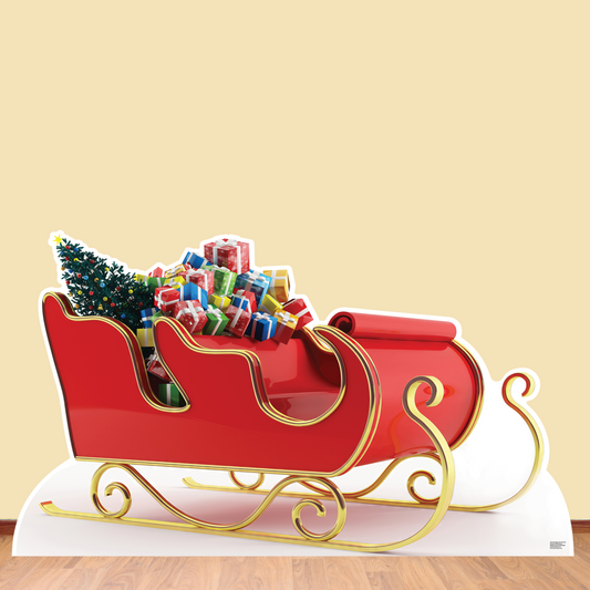 Christmas Santa Claus Father Christmas Sleigh with Presents Cardboard Cutout - mycardboardcutout