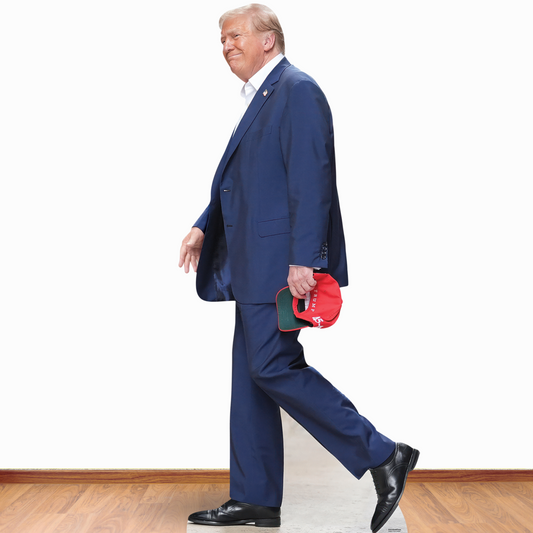 SC4510 Donald Trump Walks Cardboard Cut Out Height 197cm - mycardboardcutout