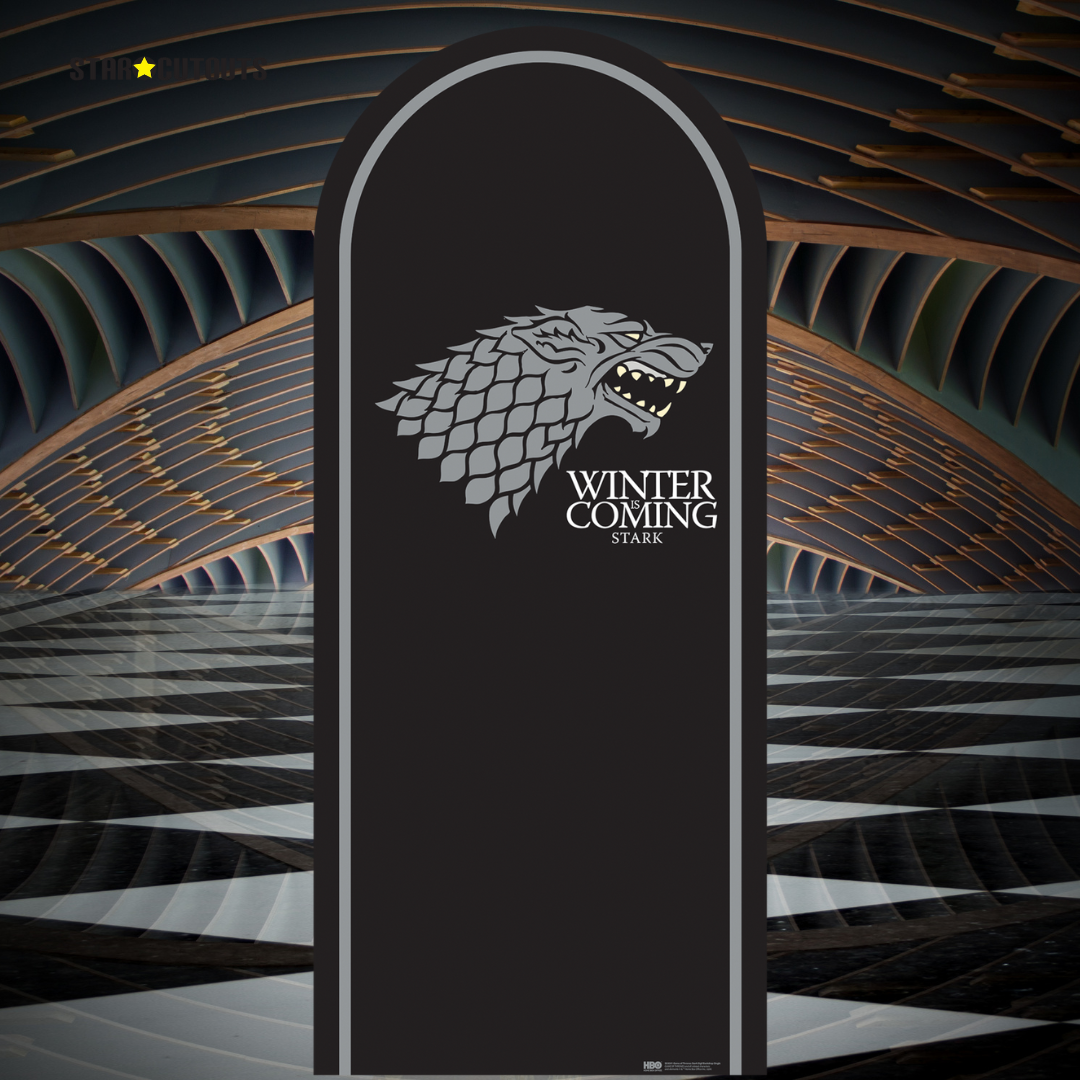 SC4541 Game of Thrones Stark Motif Sigil Backdrop  Cardboard Cut Out Height 185cm