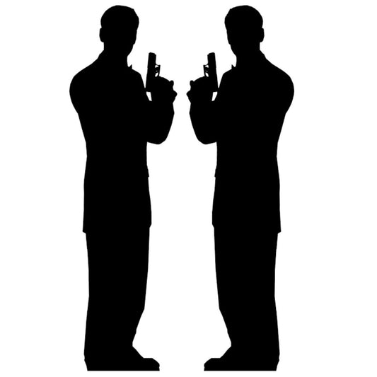 Secret Agent Male Double Pack Black Silhouette Cutout