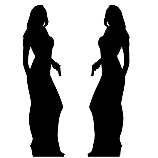 Secret Agent Girl Double Pack Black Silhouette Cutout
