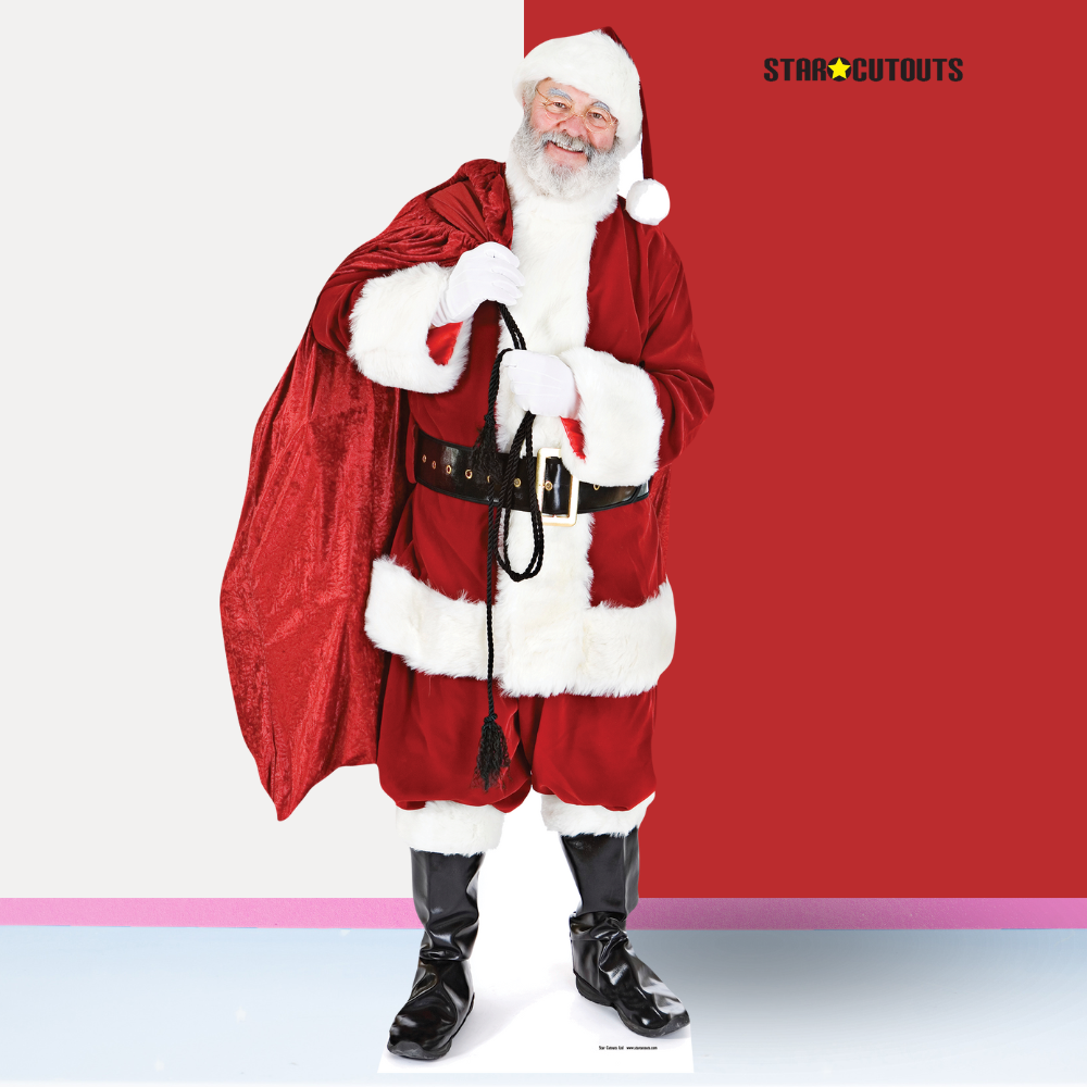 Santa Claus Father Christmas with Sack of Toys Cardboard Cutout