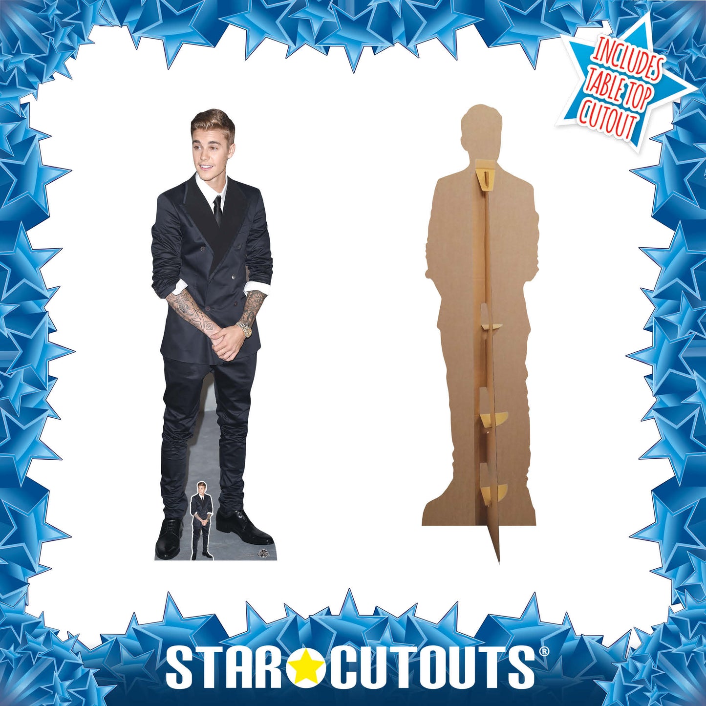 SC1152 Justin Bieber Smart Suit and Smile Cardboard Cut Out Height 177cm