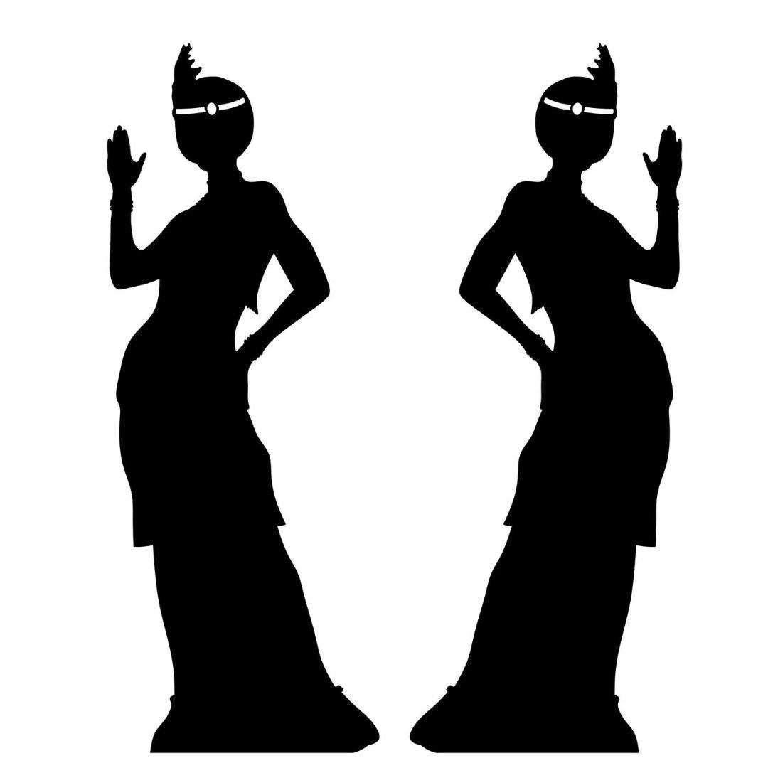 Flapper Girl  Double Black Silhouette Cutout