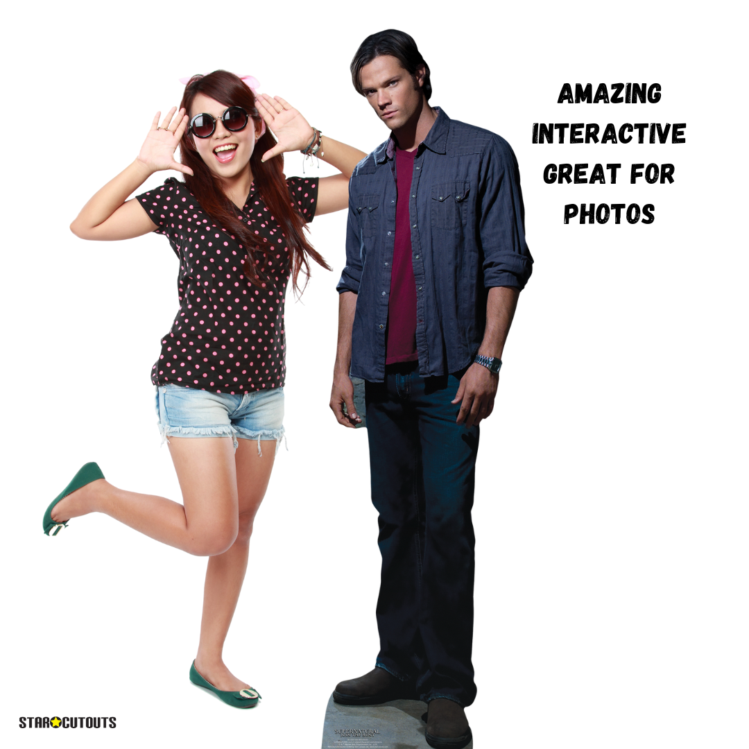 Sam Winchester Red Shirt Jared Padalecki Supernatural Cardboard Cutout Lifesize - mycardboardcutout
