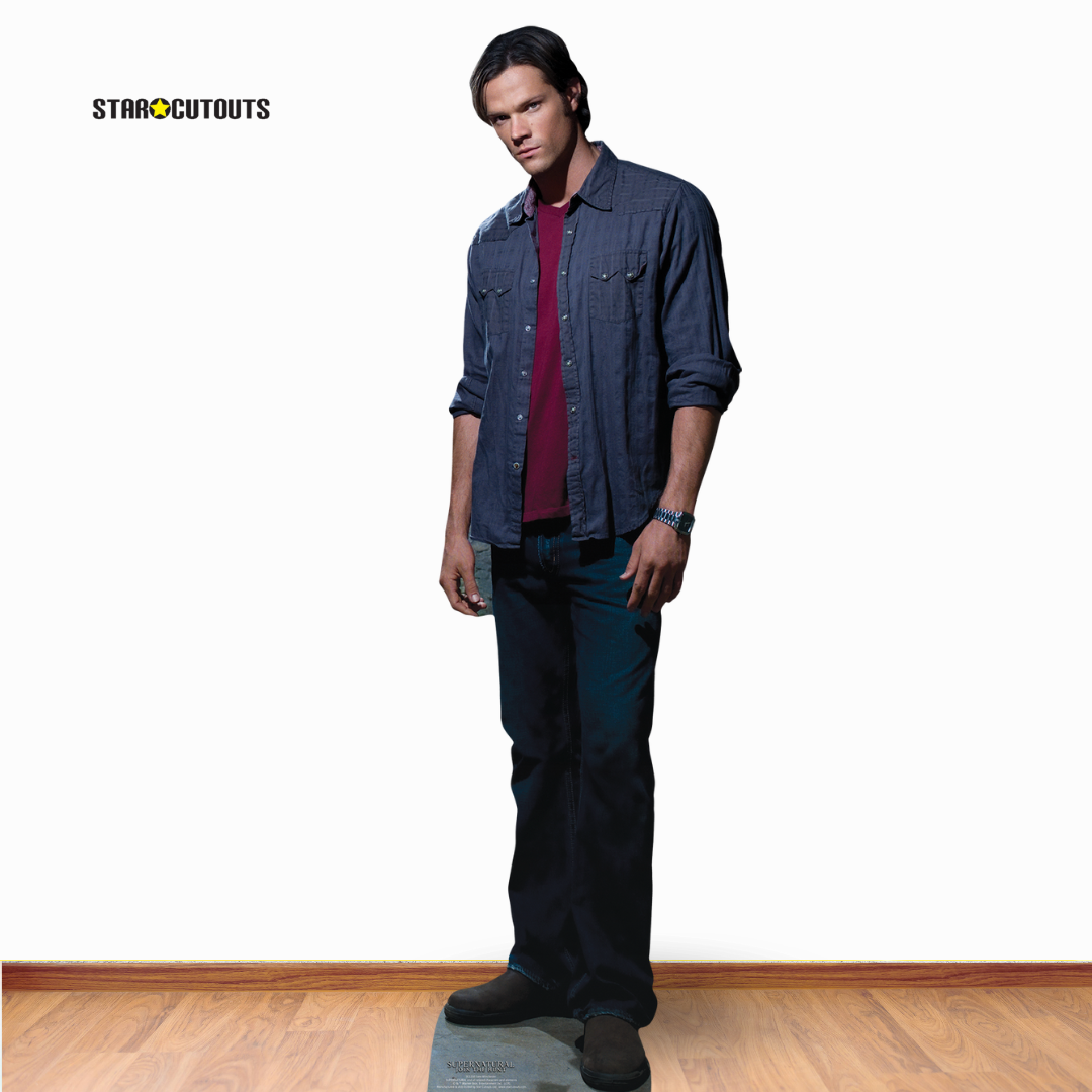 Sam Winchester Red Shirt Jared Padalecki Supernatural Cardboard Cutout Lifesize - mycardboardcutout
