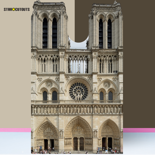 SC1358 Notre-Dame French Cathedral Cardboard Cut Out Height 173cm