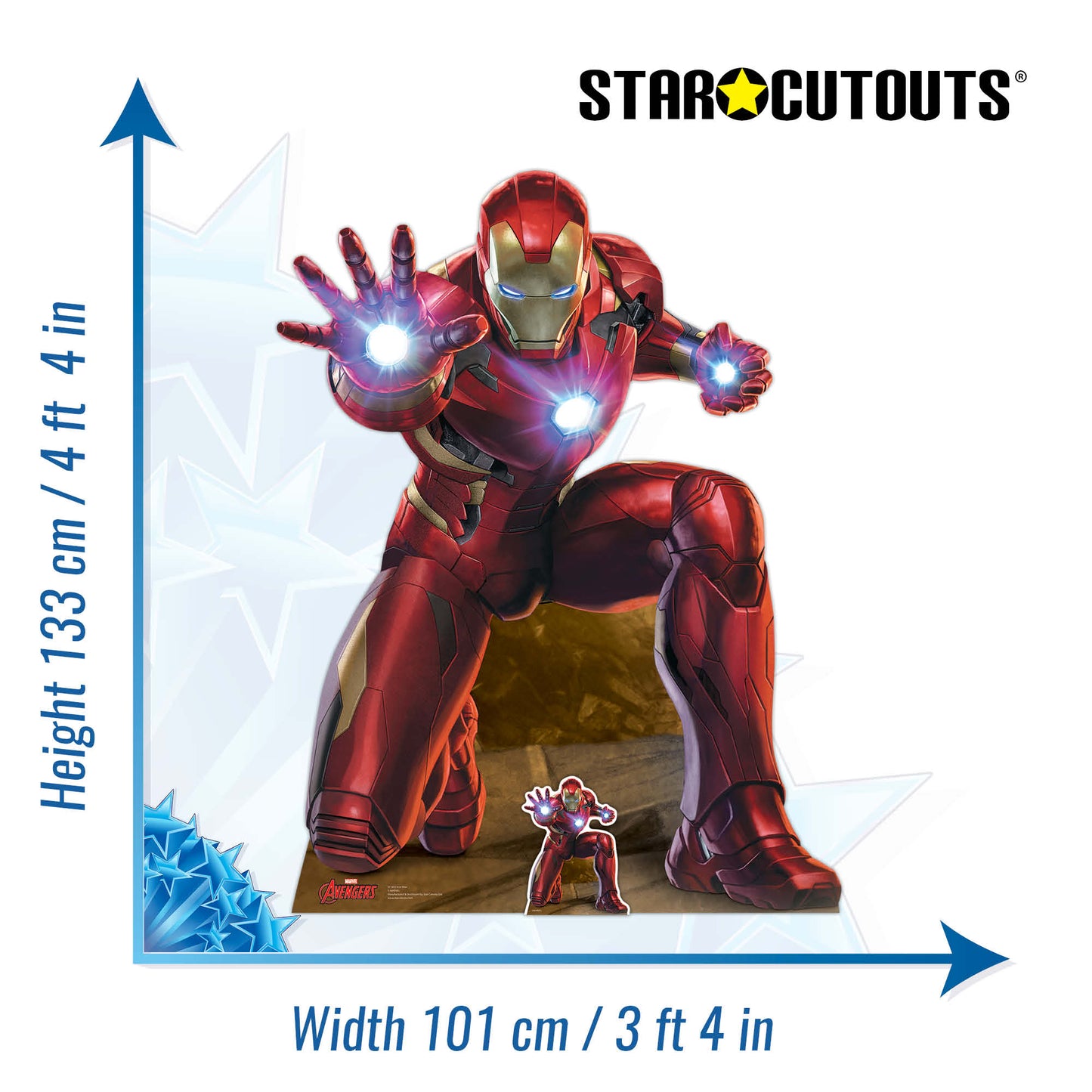 Iron Man Triple Repulsor Beam  Cardboard Cut Out Height 133cm