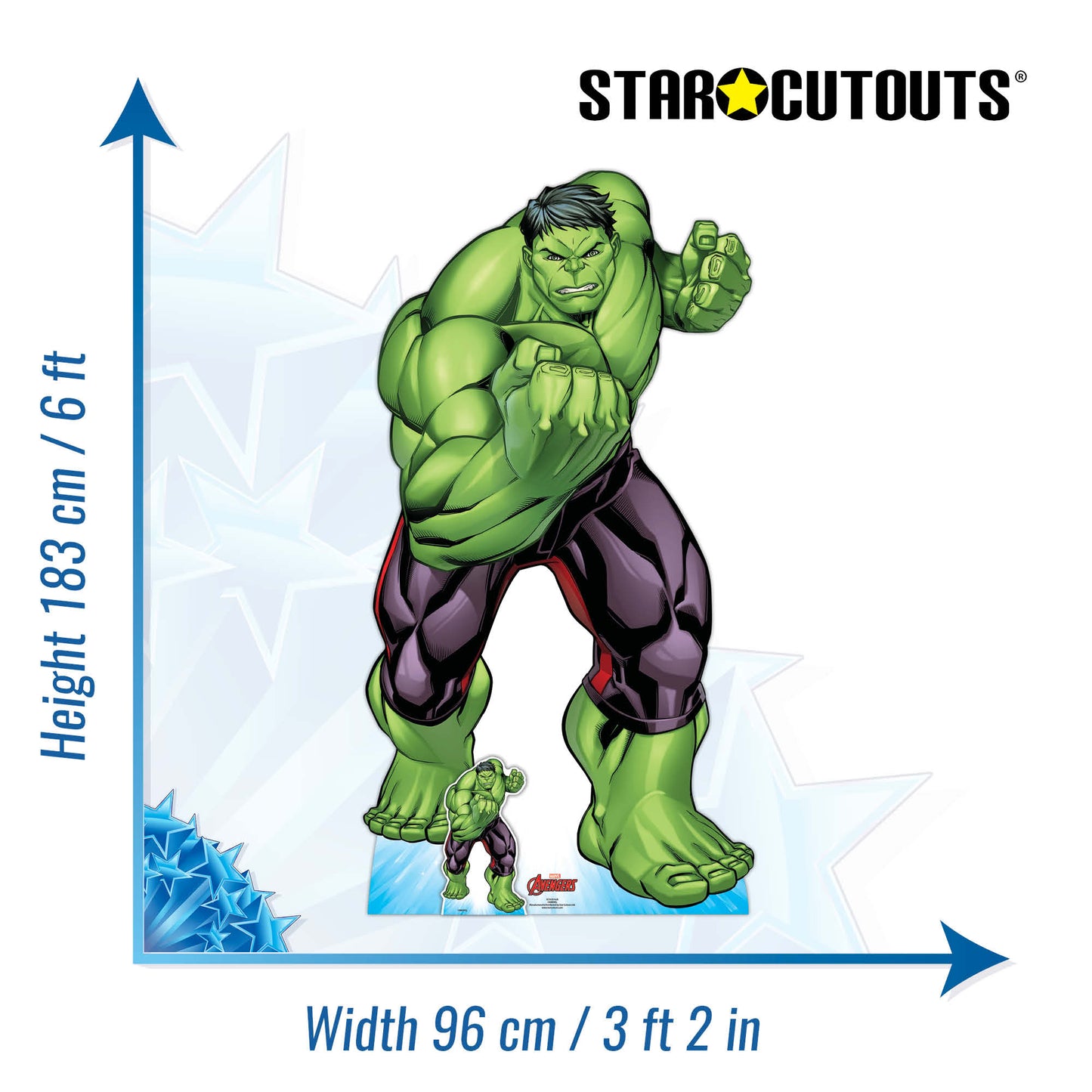 Hulk Avengers Cardboard Cut Out Height 183cm