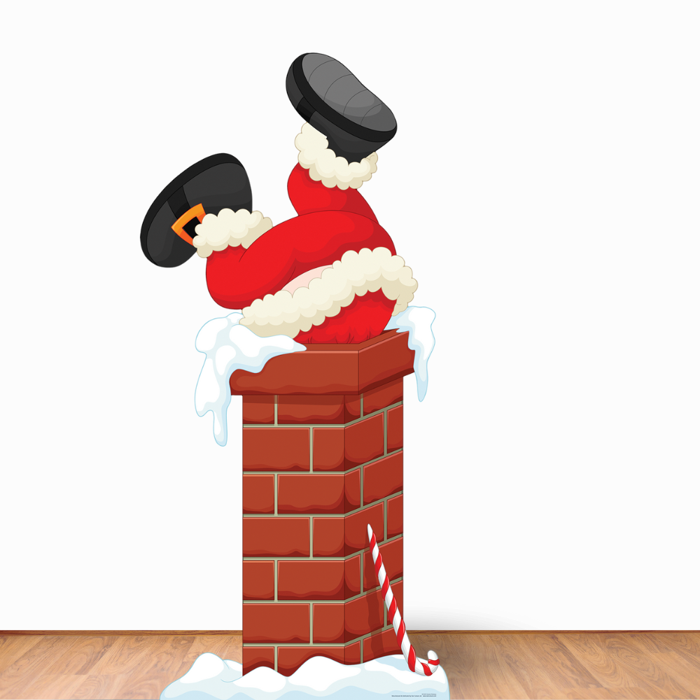 Santa Claus Father Christmas Stuck In Chimney Cardboard Cutout Height 195cm