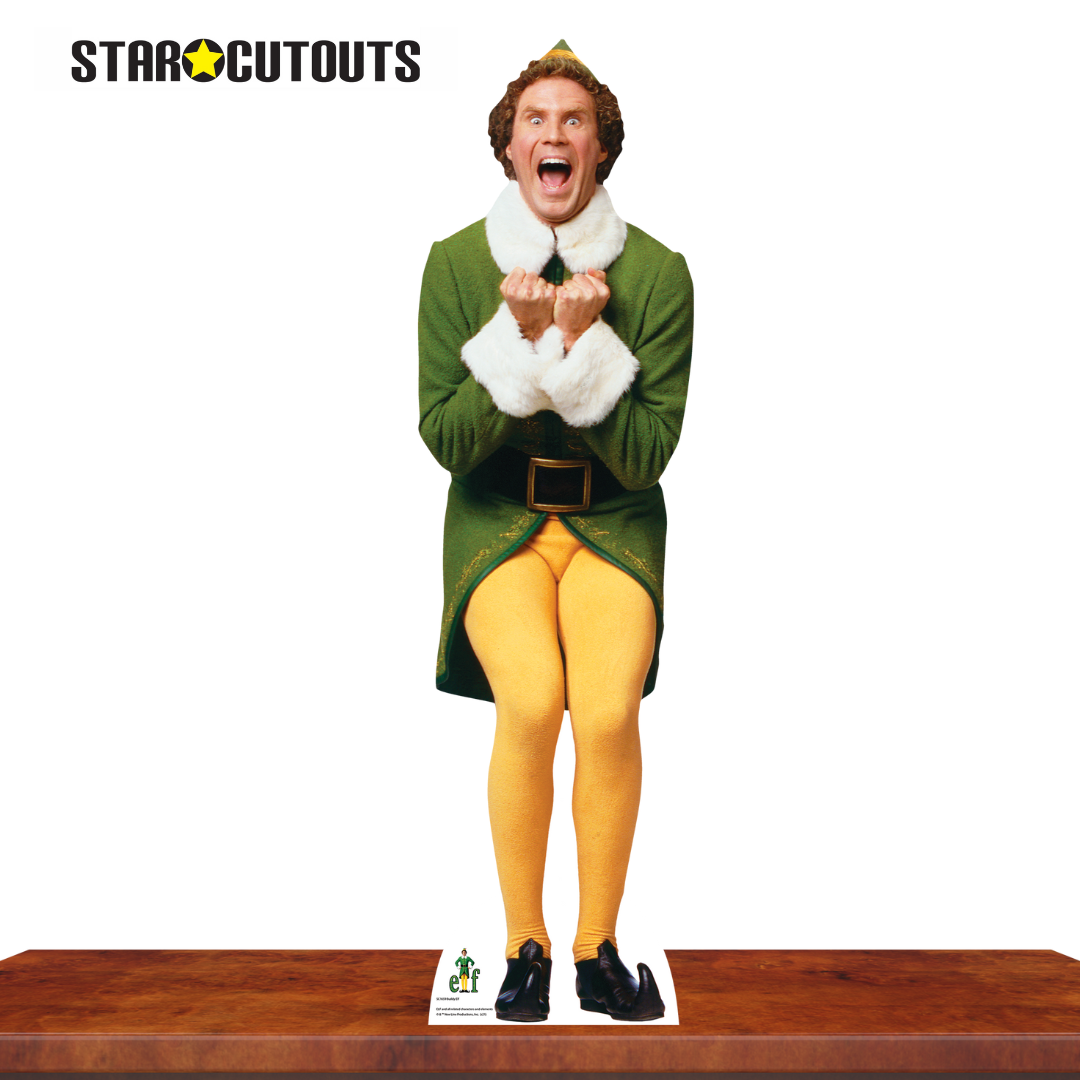 SC1659 Buddy Elf Excited For Christmas (Star Mini) Cardboard Cut Out Height 88cm