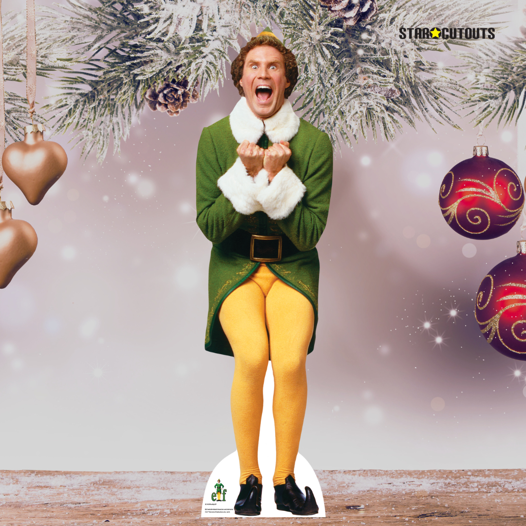 SC1659 Buddy Elf Excited For Christmas (Star Mini) Cardboard Cut Out Height 88cm