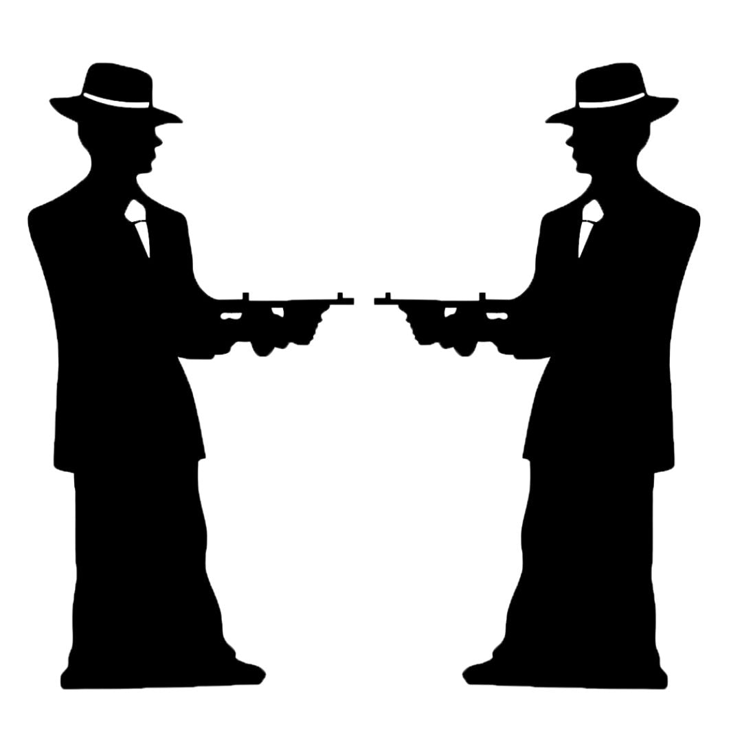 Gangster  Double Pack Black Silhouette Cutout
