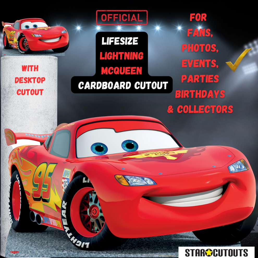 Lightning McQueen Cardboard Cutout Official Disney Room Decoration