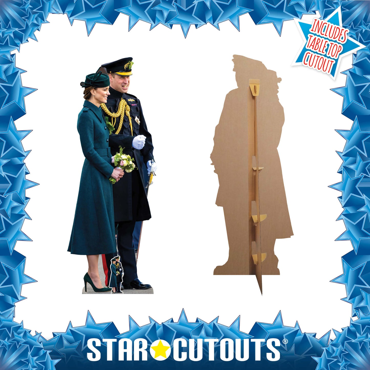 SC4061 Prince William and Kate Royal Blue Cardboard Cut Out Height 190cm