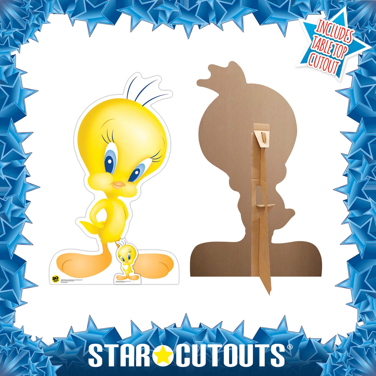 SC4142 Tweety Pie 80 Year Anniversary Star Mini Cardboard Cut Out Height 88cm