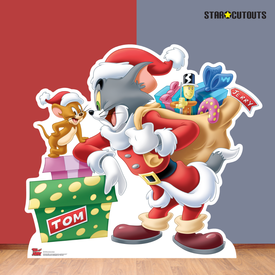 Tom and Jerry Merry Christmas Cardboard Cutout