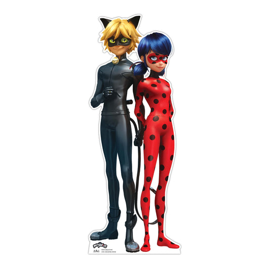 Ladybug and Cat Noir Star Mini Cardboard Cut Out Height 95cm