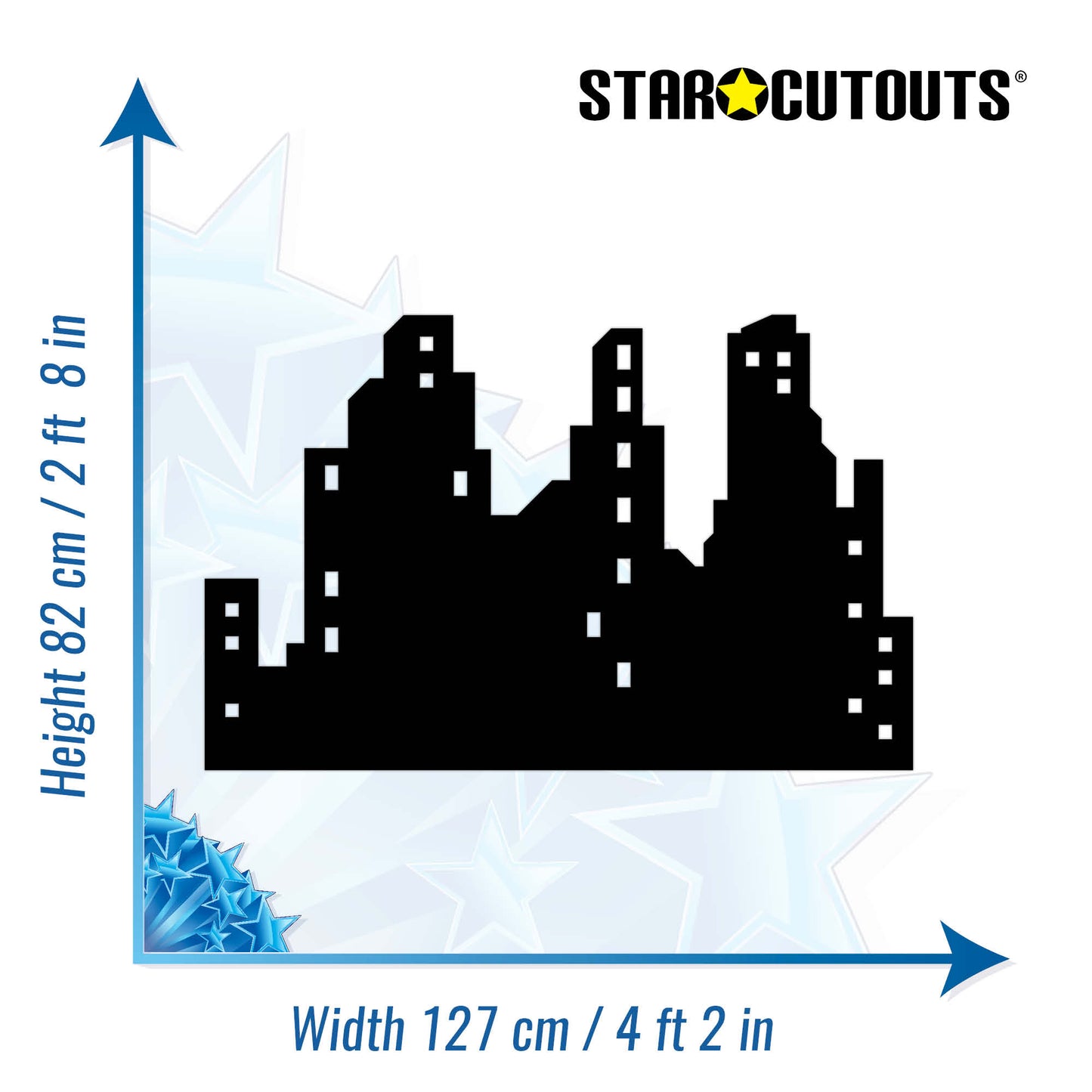 City Skyline Silhouette Cardboard Cut Out Height 82cm
